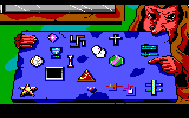 Manhunter: New York IBM PC/Compatibles Screenshot: Are any of these symbols a clue?