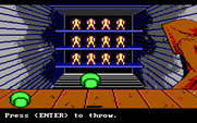 Manhunter: New York for IBM PC/Compatibles - Throw the baseball to knock things over.