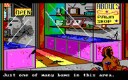 Manhunter: New York for IBM PC/Compatibles - Outside the pawn shop.