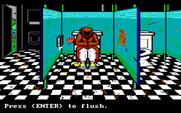 Manhunter: New York for IBM PC/Compatibles - Searching for clues in the restroom...
