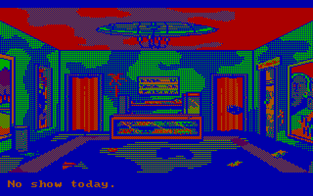 Manhunter: New York IBM PC/Compatibles Screenshot: Inside a movie theater.