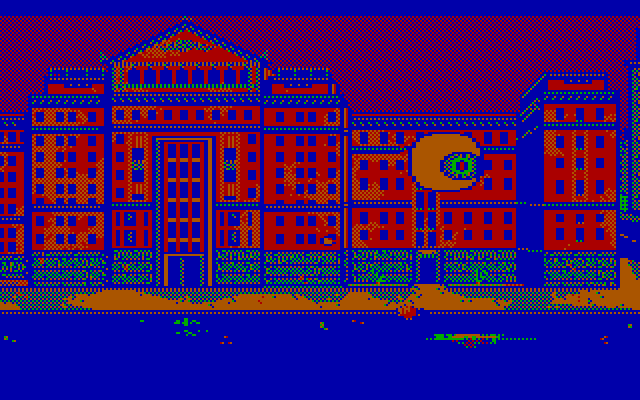 Manhunter: New York IBM PC/Compatibles Screenshot: Arriving at a location.