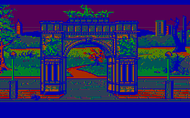 Manhunter: New York IBM PC/Compatibles Screenshot: Arrived at a park.
