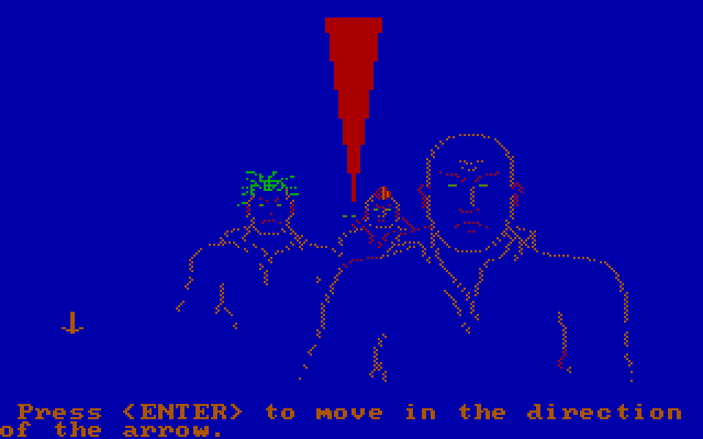 Manhunter: New York IBM PC/Compatibles Screenshot: Some punks get in the way of you entering the club.