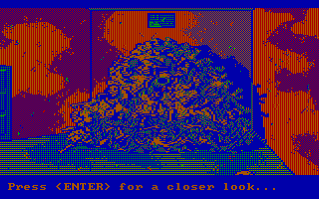 Manhunter: New York IBM PC/Compatibles Screenshot: Trapped in a room full of bones.