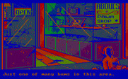 Manhunter: New York for IBM PC/Compatibles - Outside the pawn shop.