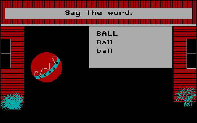 Bouncy Bee Learns Letters IBM PC/Compatibles Screenshot: Say the words out loud.