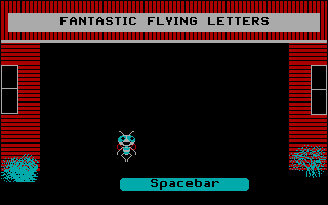Bouncy Bee Learns Letters IBM PC/Compatibles Screenshot: Let's start with the fantastic flying letters!