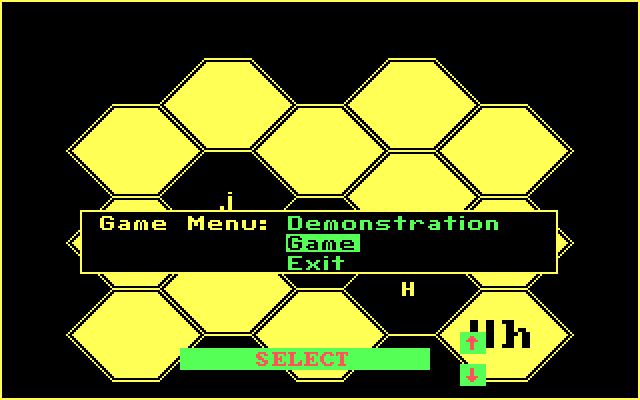 Bouncy Bee Learns Letters IBM PC/Compatibles Screenshot: Honeycomb menu