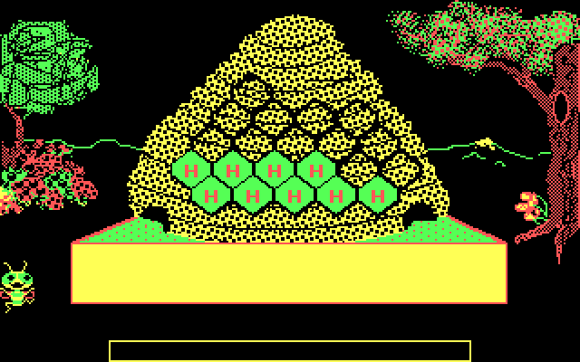 Bouncy Bee Learns Letters IBM PC/Compatibles Screenshot: I hit the spacebar on some of the "H"'s , but not all of them...