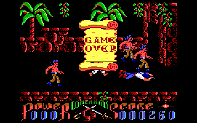 Corsarios IBM PC/Compatibles Screenshot: Game over.