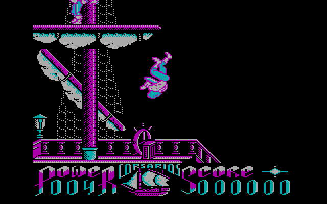 Corsarios IBM PC/Compatibles Screenshot: Tossed through the air by a large opponent.