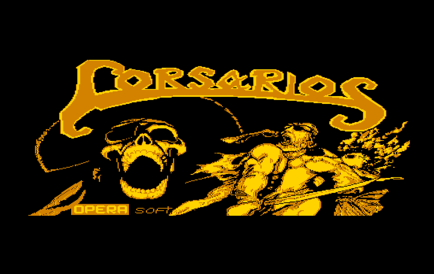 Corsarios IBM PC/Compatibles Screenshot: Title screen.