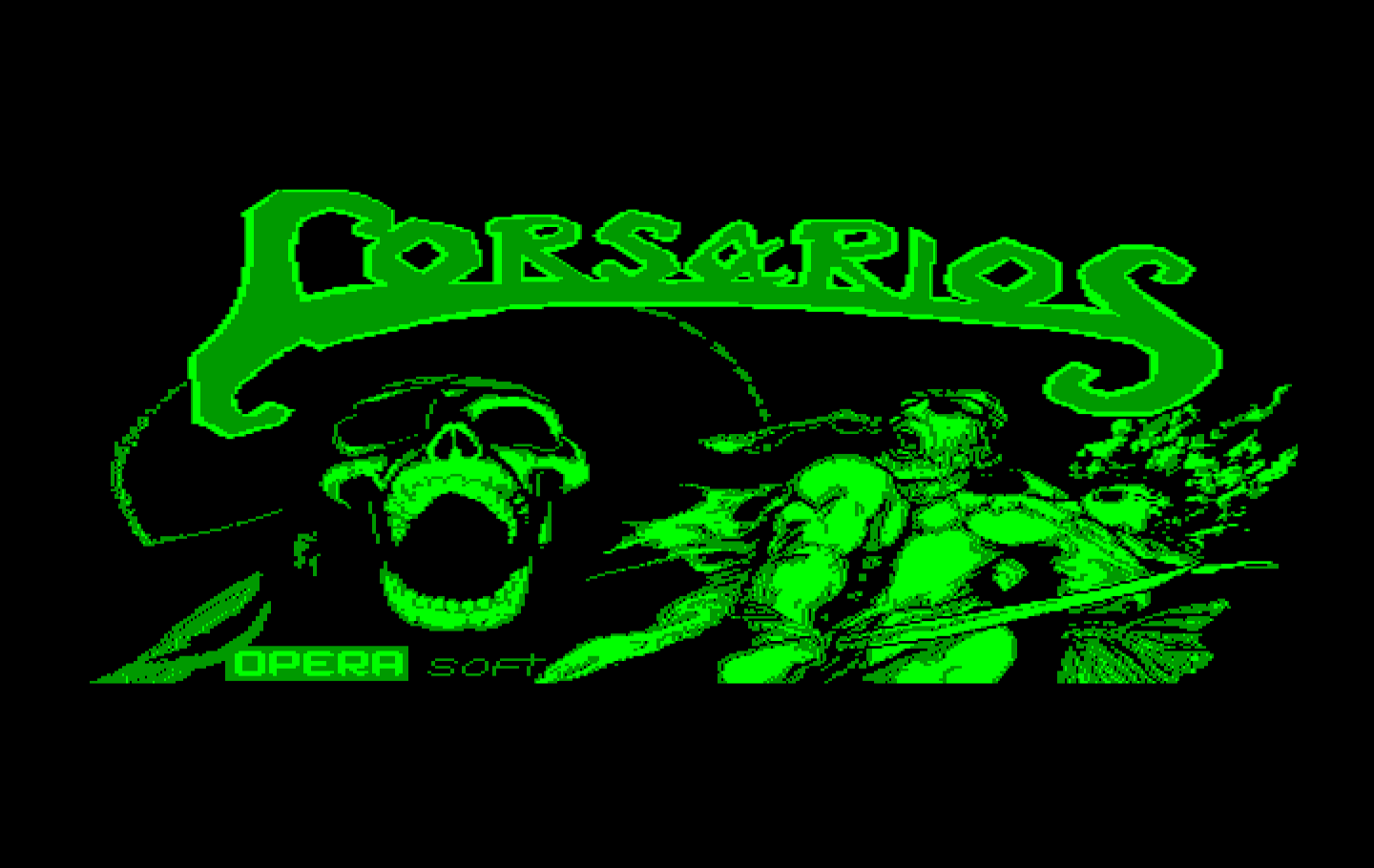 Corsarios IBM PC/Compatibles Screenshot: Title screen.