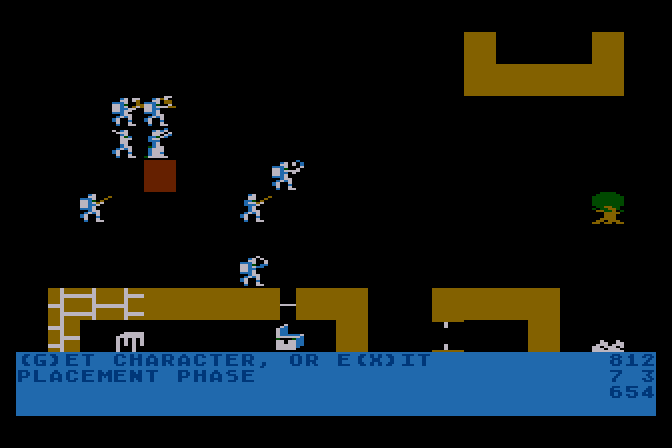 Wizard's Crown Atari 8-bit Screenshot: Another battle...this time with manual combat.