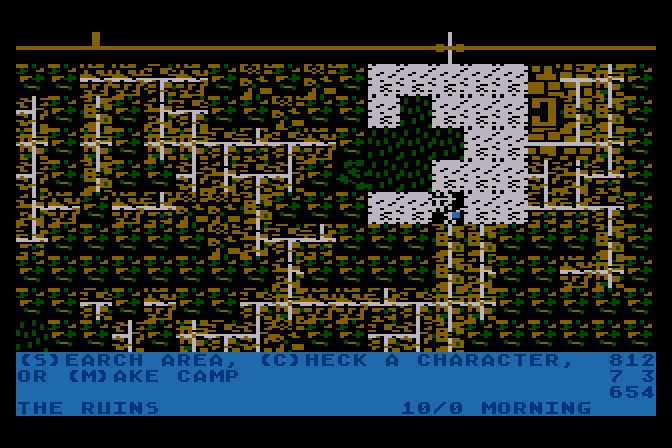 Wizard's Crown Atari 8-bit Screenshot: Exploring further...