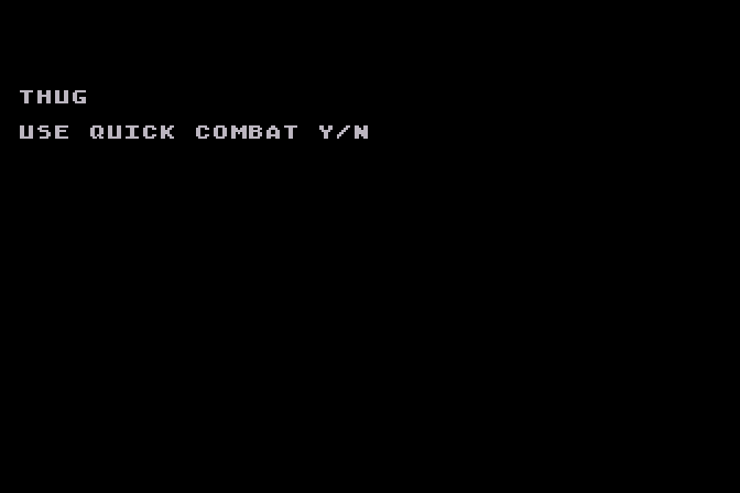 Wizard's Crown Atari 8-bit Screenshot: Use quick combat?