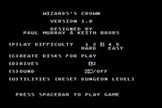 Wizard's Crown for Atari 8-bit - Title screen.
