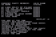 Wizard's Crown for Atari 8-bit - Main menu.