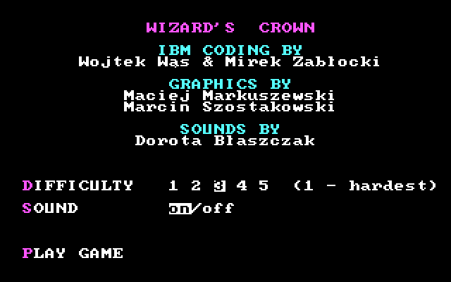 Wizard's Crown IBM PC/Compatibles Screenshot: Title screen.