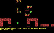 Wizard's Crown for IBM PC/Compatibles - The defender suffers a heavy wound to the leg.