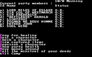 Wizard's Crown for IBM PC/Compatibles - Main menu.