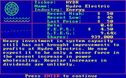 Wizard of Wall Street for IBM PC/Compatibles - Report on hydroelectric.