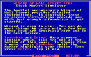 Wizard of Wall Street for IBM PC/Compatibles - How to play the game.