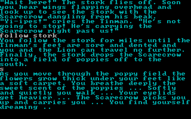 Wizard of Oz, The IBM PC/Compatibles Screenshot: Arrived in the poppy field...