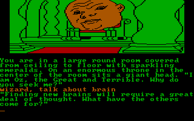 Wizard of Oz, The IBM PC/Compatibles Screenshot: The wizard wants to know why I'm here...
