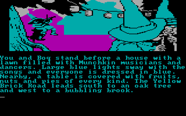 Wizard of Oz, The IBM PC/Compatibles Screenshot: Visiting the Munchkins...