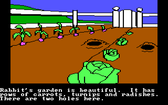 Winnie the Pooh in the Hundred Acre Wood IBM PC/Compatibles Screenshot: Rabbit's garden.