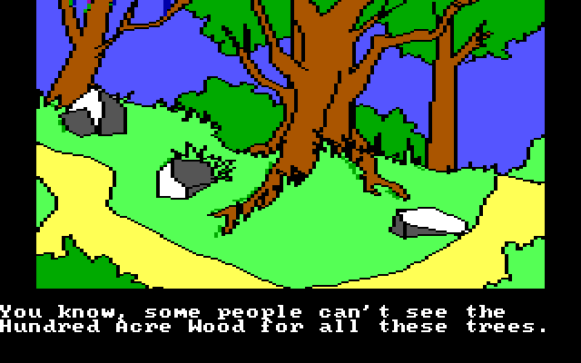 Winnie the Pooh in the Hundred Acre Wood IBM PC/Compatibles Screenshot: Which way do you want to go?