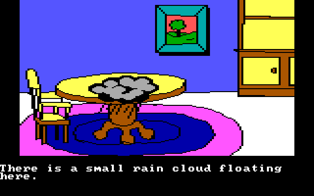 Winnie the Pooh in the Hundred Acre Wood IBM PC/Compatibles Screenshot: Why is there a raincloud here?