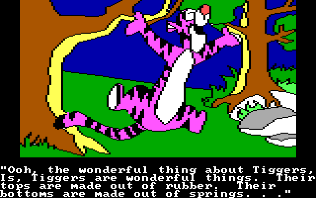 Winnie the Pooh in the Hundred Acre Wood IBM PC/Compatibles Screenshot: Tigger bounces me to another part of the woods!