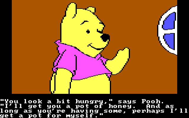 Winnie the Pooh in the Hundred Acre Wood IBM PC/Compatibles Screenshot: Pooh is hungry...
