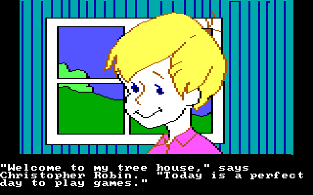 Winnie the Pooh in the Hundred Acre Wood IBM PC/Compatibles Screenshot: Talking to Christopher Robin...