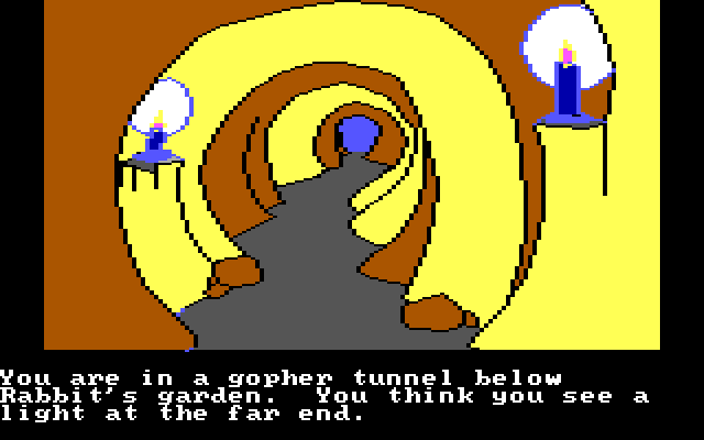 Winnie the Pooh in the Hundred Acre Wood IBM PC/Compatibles Screenshot: The tunnel leading to Rabbit's home...