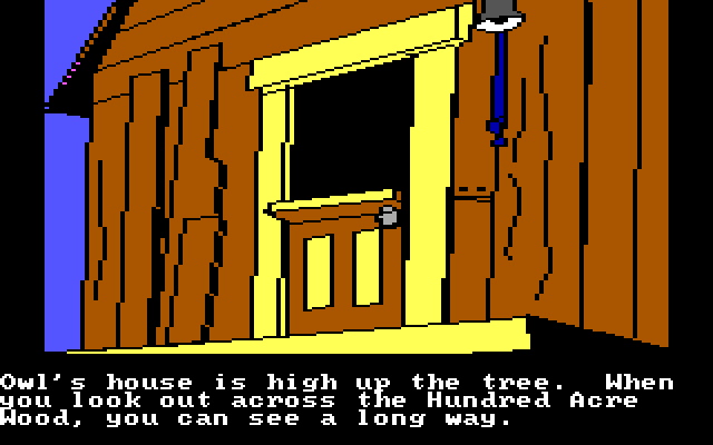 Winnie the Pooh in the Hundred Acre Wood IBM PC/Compatibles Screenshot: Does Owl really need to live so high up?