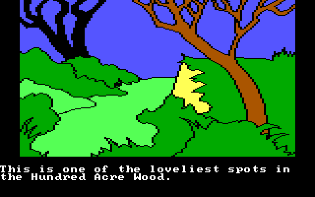 Winnie the Pooh in the Hundred Acre Wood IBM PC/Compatibles Screenshot: This spot is quite lovely...