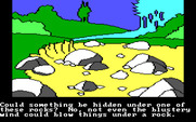 Winnie the Pooh in the Hundred Acre Wood for IBM PC/Compatibles - I better check if anything is under these rocks...