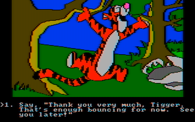 Winnie the Pooh in the Hundred Acre Wood IBM PC/Compatibles Screenshot: Tigger bounces you around the wood sometimes...