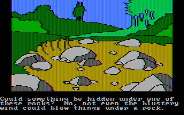 Winnie the Pooh in the Hundred Acre Wood IBM PC/Compatibles Screenshot: Check under any of these rocks?