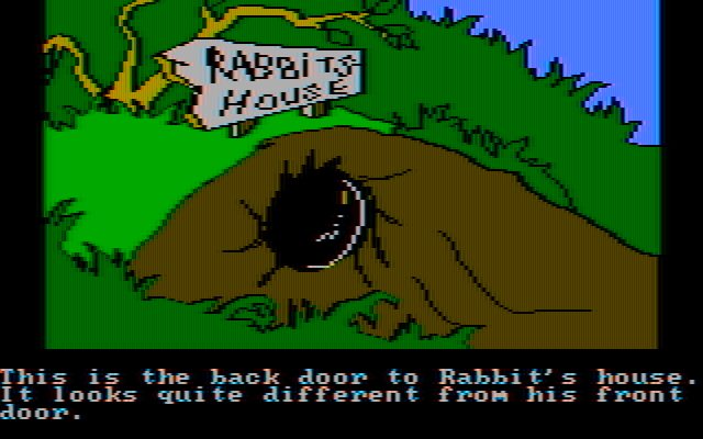 Winnie the Pooh in the Hundred Acre Wood IBM PC/Compatibles Screenshot: Rabbit's house.