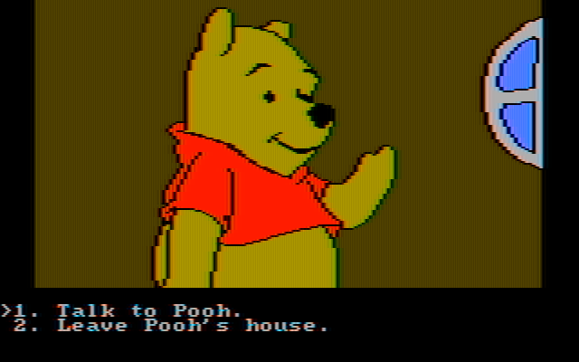 Winnie the Pooh in the Hundred Acre Wood IBM PC/Compatibles Screenshot: Talk to Pooh?