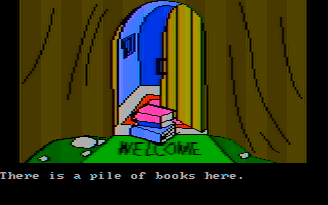 Winnie the Pooh in the Hundred Acre Wood IBM PC/Compatibles Screenshot: Someone left some books here...