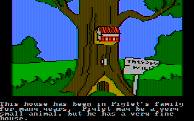 Winnie the Pooh in the Hundred Acre Wood IBM PC/Compatibles Screenshot: Piglet's house.