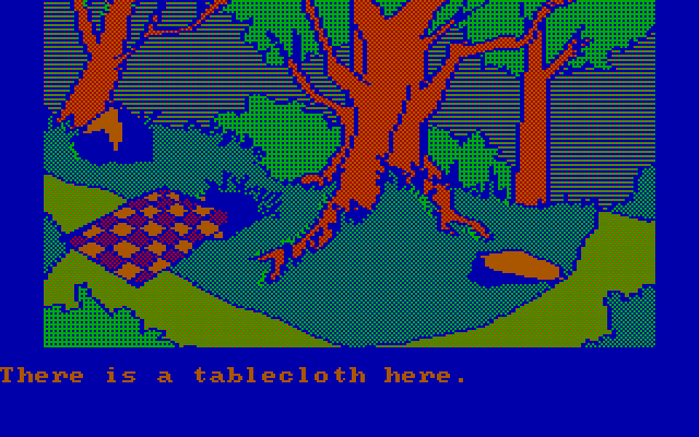 Winnie the Pooh in the Hundred Acre Wood IBM PC/Compatibles Screenshot: Hey, it's a lost tablecloth!