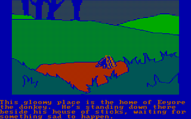 Winnie the Pooh in the Hundred Acre Wood IBM PC/Compatibles Screenshot: Here's where Eeyore hangs out...