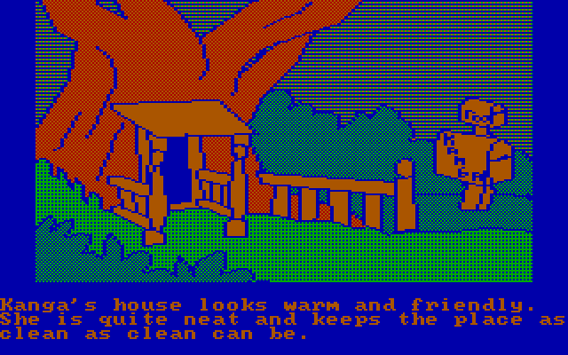 Winnie the Pooh in the Hundred Acre Wood IBM PC/Compatibles Screenshot: The entrance to kanga's house...